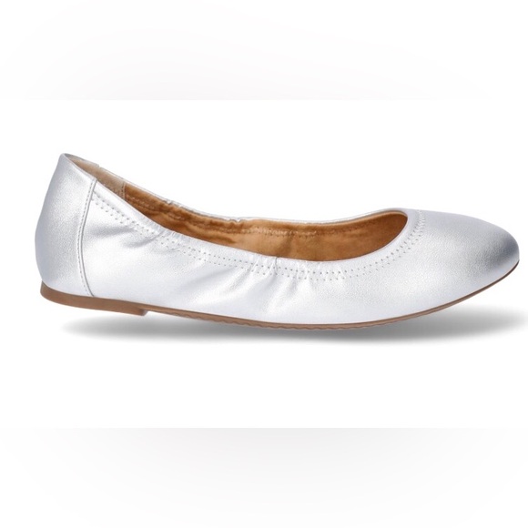 TIME and TRU Womens Scrunch Ballet Flat Shoes Size 9.5 Metallic Memory Foam New - Picture 4 of 7